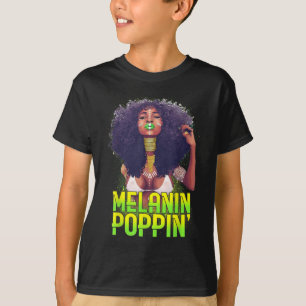 Camiseta Melanina de afro natural Poppin afroamericano