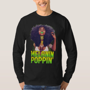 Camiseta Melanina de afro natural Poppin afroamericano