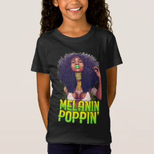Camiseta Melanina de afro natural Poppin afroamericano