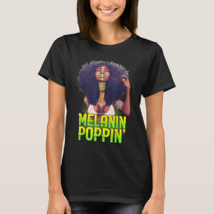 Camiseta Melanina de afro natural Poppin afroamericano