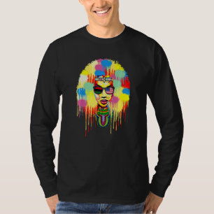 Camiseta Melanina del cabello natural del afro negro reina