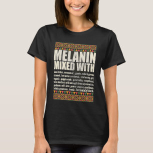 Camiseta Melanina mezclada con la historia negra en el mes