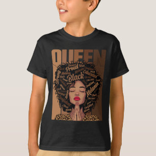 Camiseta Melanina Mujer Afro Orando Reina Negra Historia Ne