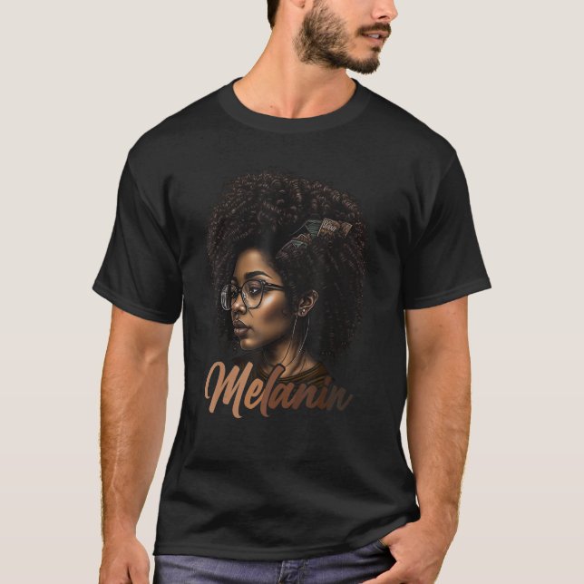 Camiseta Melanina negra africana en el mes de la historia n (Anverso)