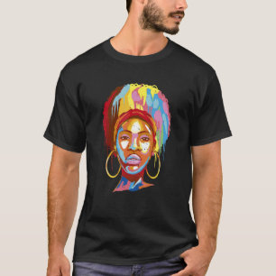 Camiseta Melanina negra afroamericana dama negra