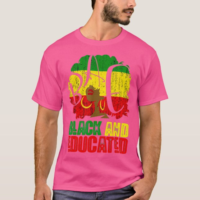 Camiseta Melanina negra y educada afroamericana (Anverso)