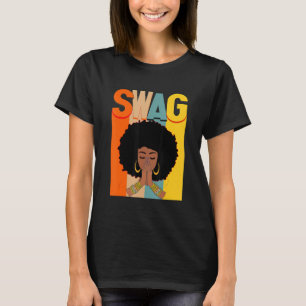 Camiseta Melanina Swag Vintage Mujer Afro Reina Historia Ne