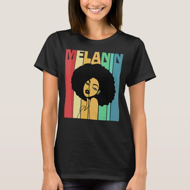 Camiseta Melanina vintage Afroamericanas mujeres negras (Anverso)