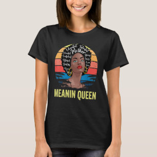 Camiseta Melanina vintage Reina Orgullo Negro, talento educ