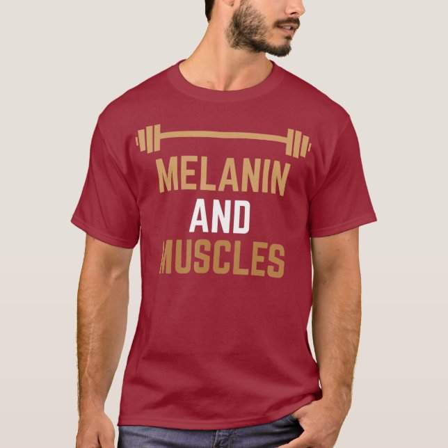 Camiseta Melanina y músculos Gimnasio negro (Anverso)