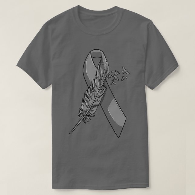 Camiseta Melanoma Awareness Black Ribbon Birds Fight Hope L (Diseño del anverso)