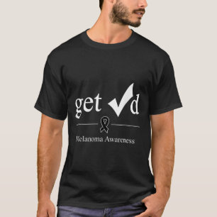 Camiseta Melanoma Black Awareness Ribbon Tee Get Check