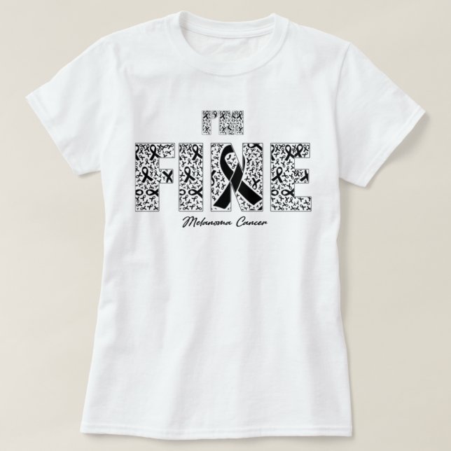 Camiseta Melanoma Cáncer Sensibilización Cinta Bella - En E (Diseño del anverso)
