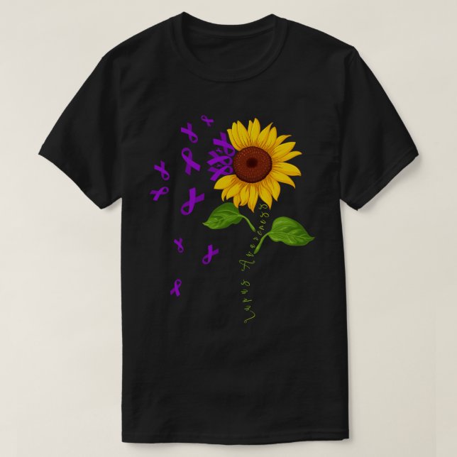Camiseta Melanoma de girasol y guerrero de la conciencia so (Diseño del anverso)