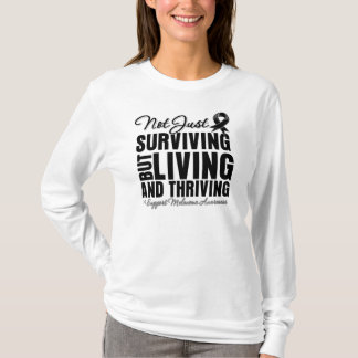 Camiseta Melanoma no apenas que sobrevive pero que vive