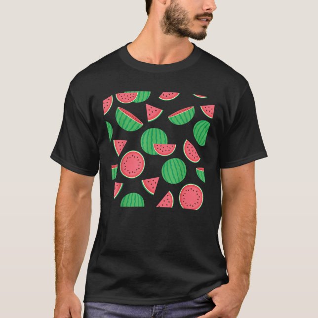 Camiseta Melaza verde rosa Funny Verano Melón Fruta Gif (Anverso)