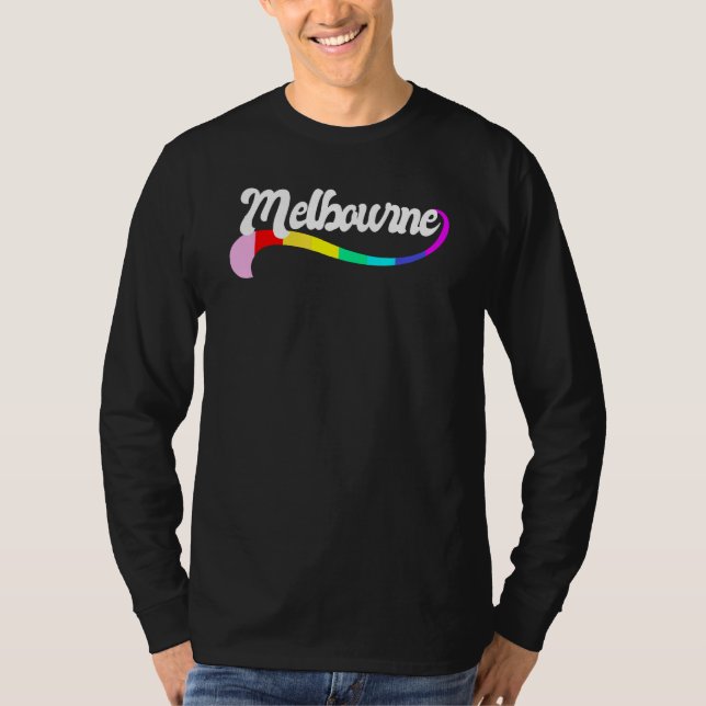 Camiseta MELBOURNE AUSTRALIA Gay Pride Proud LGBTQ Rainbow  (Anverso)