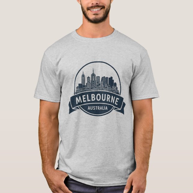 Camiseta Melbourne Australia Skyline Travel (Anverso)