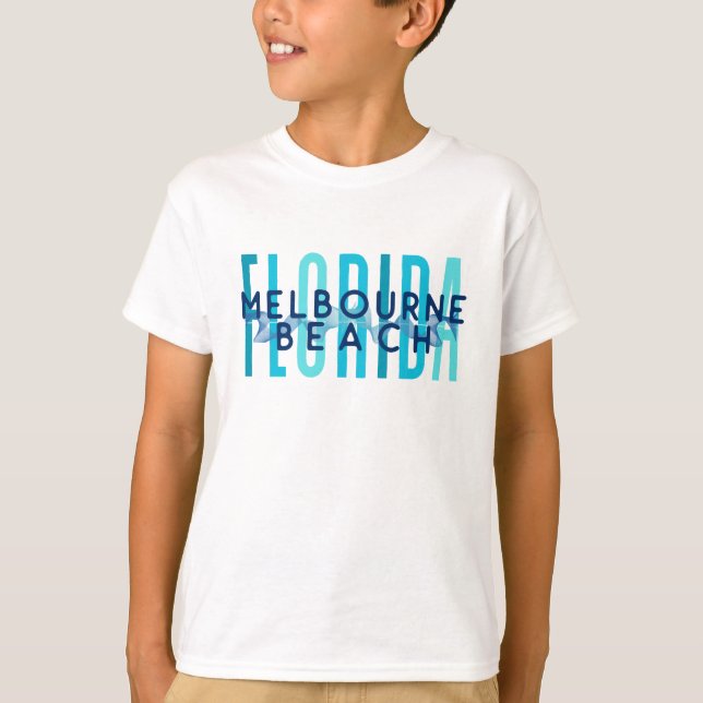 Camiseta Melbourne Beach Florida (Ola oceánica) (Anverso)