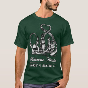 Camiseta Melbourne Florida Coordenadas Náuticas Octopu