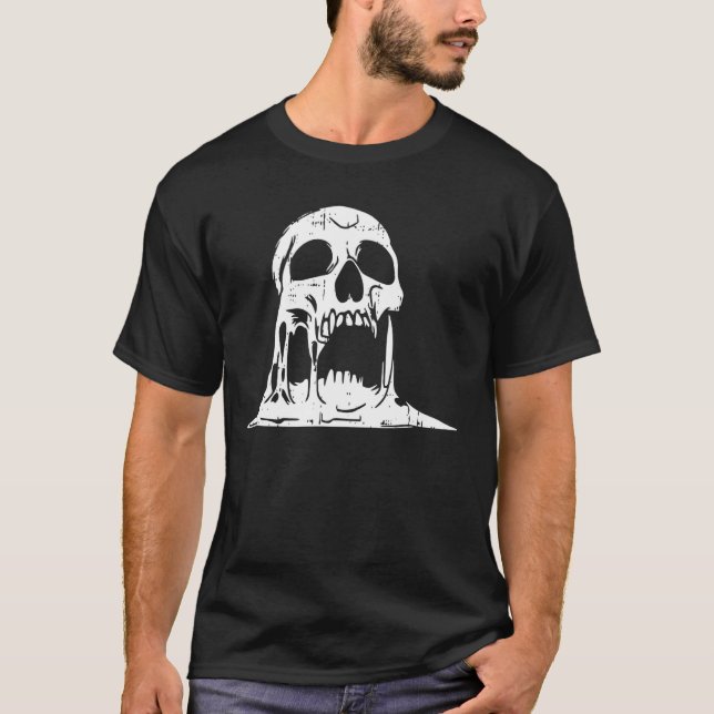 Camiseta Melding Skull Halloween Spooky Skeleton Bones Góti (Anverso)