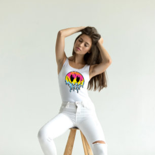 Camiseta Melding Trippy Smiley Skull