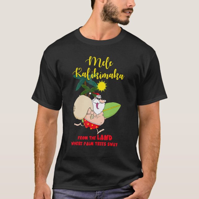 Camiseta Mele a Kalikimaka La tierra de los árboles de palm (Anverso)