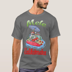 Camiseta Mele Kalikimaka Christmas Santa Shaka Hawaii Surfi