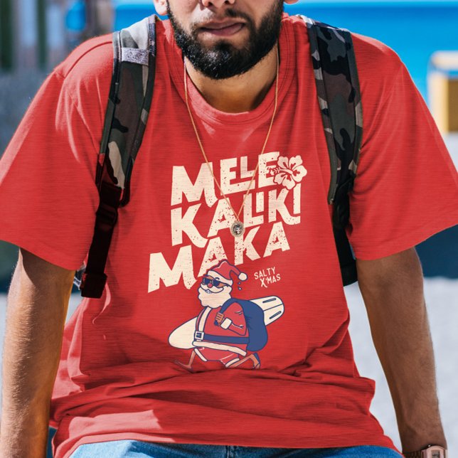 Camiseta Mele Kalikimaka - Divertidos Navidades de Santa Ha (Mele Kalikimaka - Funny Santa Hawaiian Christmas T-Shirt)