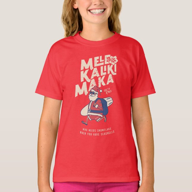 Camiseta Mele Kalikimaka - Divertidos Navidades de Santa Ha (Anverso)