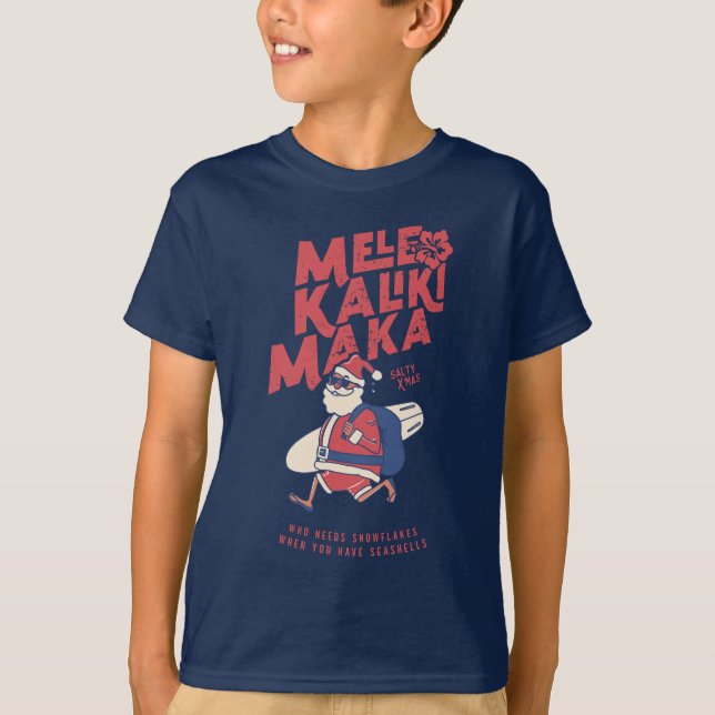Camiseta Mele Kalikimaka - Divertidos Navidades de Santa Ha (Anverso)