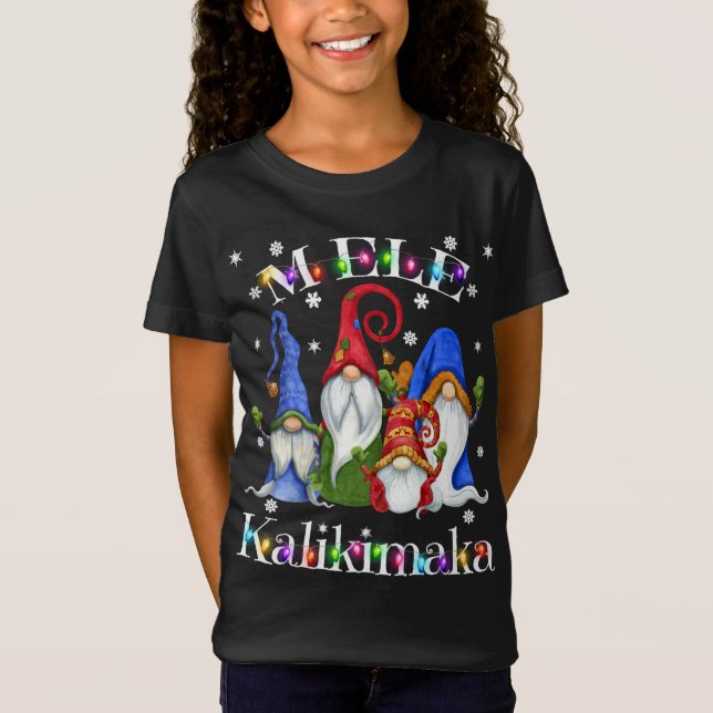 Camiseta Mele Kalikimaka Feliz Navidad Hawái Gn nórdico (Anverso)