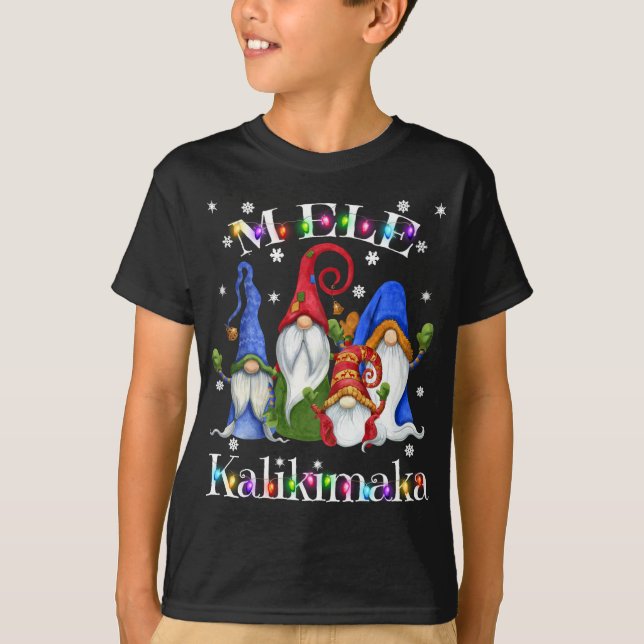 Camiseta Mele Kalikimaka Feliz Navidad Hawái Gn nórdico (Anverso)