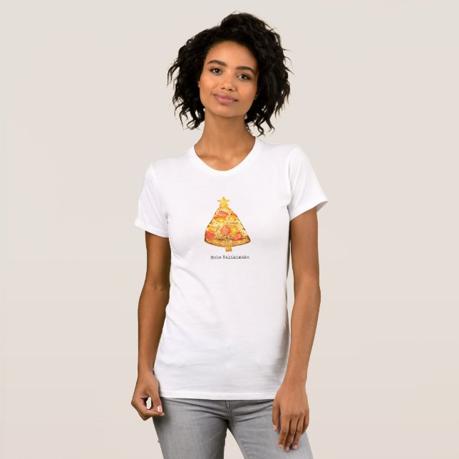 Camiseta Mele Kalikimaka Feliz Navidad Hawái Pizza (Anverso completo)