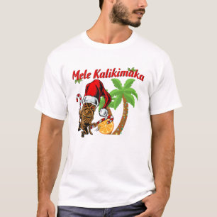 Camiseta Mele Kalikimaka Feliz Navidad Hawaii Tiki Dios