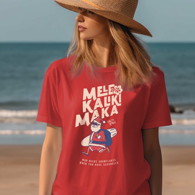 Camiseta Mele Kalikimaka - Funny Navidades de Santa Hawaii  (Mele Kalikimaka - Funny Santa Hawaiian Christmas T T-Shirt
)