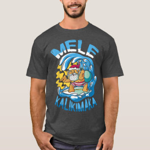 Camiseta Mele Kalikimaka gracioso santa tropical para Somme