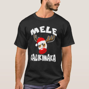 Camiseta Mele Kalikimaka Hawái Navidad Rato de Nariz Roja D