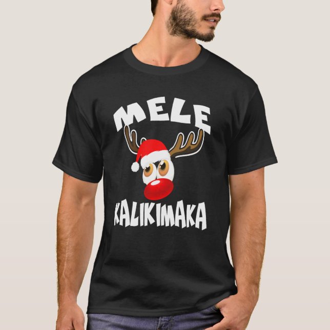 Camiseta Mele Kalikimaka Hawái Navidad Rato de Nariz Roja D (Anverso)