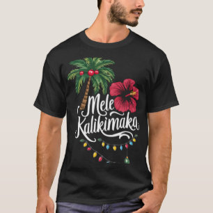Camiseta Mele Kalikimaka Hawái Santa Hawaiano Feliz Navidad