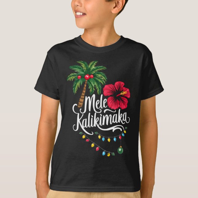 Camiseta Mele Kalikimaka Hawaii Santa Hawaiian Merry Christ (Anverso)