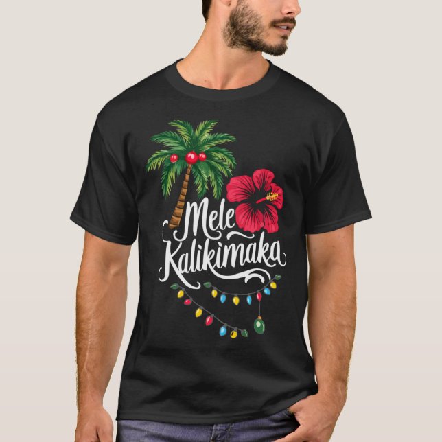 Camiseta Mele Kalikimaka Hawaii Santa Hawaiian Merry Christ (Anverso)