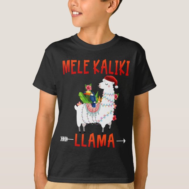 Camiseta Mele Kalikimaka Kaliki Llama en navidades enciende (Anverso)
