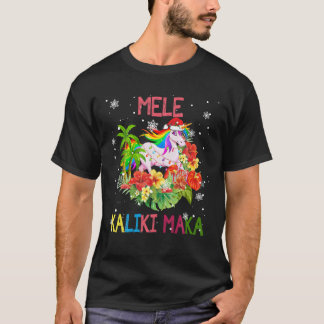 Camiseta Mele Kalikimaka Merry Xmas Floral Hawaiian Santa U