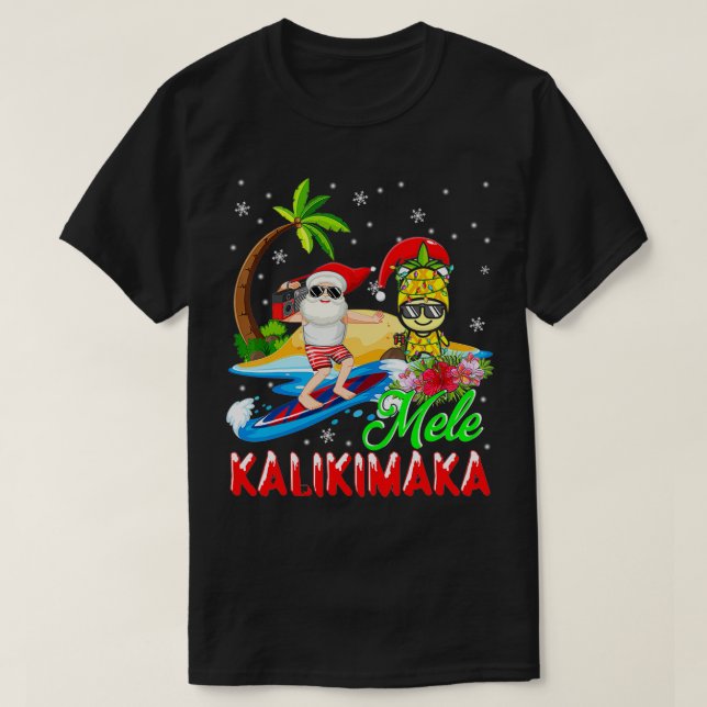 Camiseta Mele Kalikimaka Merry Xmas Hawaii Piña Sant (Diseño del anverso)