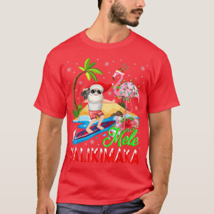 Camiseta Mele Kalikimaka Merry Xmas Hawaiian Flamingo Santa