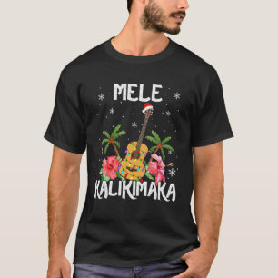 Camiseta Mele Kalikimaka Merry Xmas Light Santa Hawaiian Gu