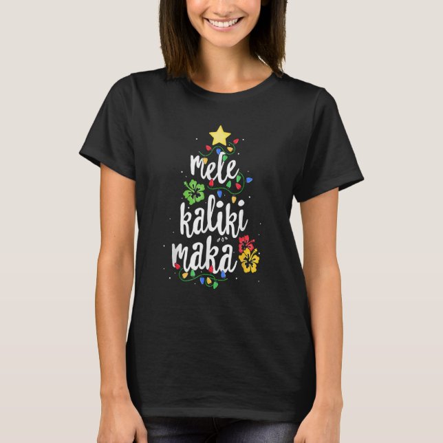 Camiseta Mele Kalikimaka Mujeres Hawái Navidades Tr (Anverso)