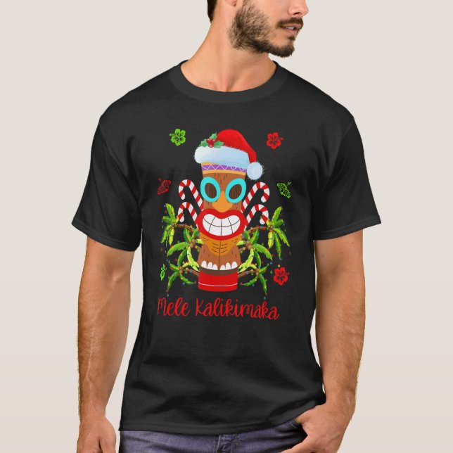 Camiseta Mele Kalikimaka Navidades de Navidad Santa Tiki (Anverso)