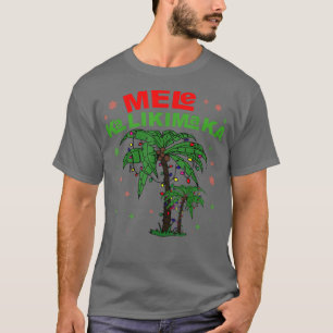 Camiseta Mele Kalikimaka Navidades hawaianos con luz de árb